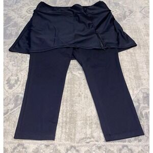 WOMENS SWINGDISH BLACK PULL ON SKIRT WITH CAPRI PANTS SZ LARGE‎
